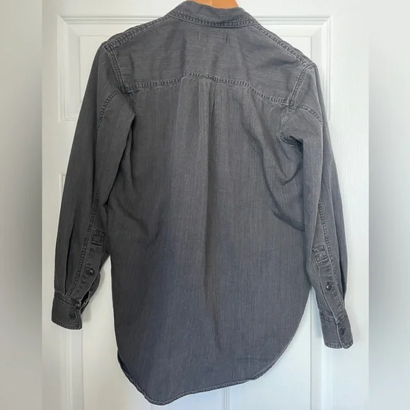 Madewell Denim Oversized Ex-Boyfriend Shirt in Lunar Wash Size XS - Picture 3 of 4